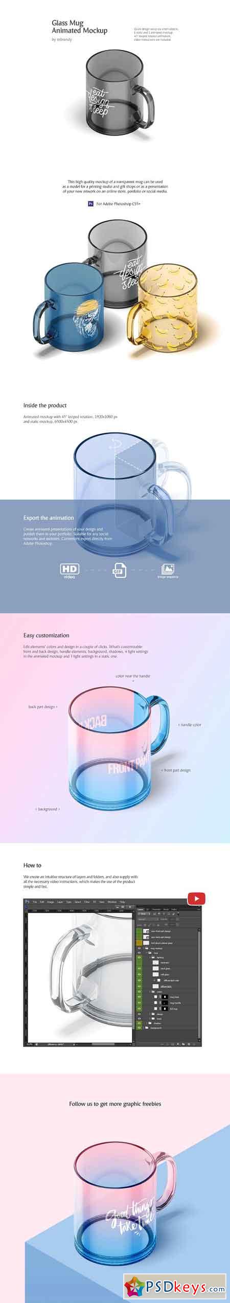 New Glass Mug Animated Mockup 2521433