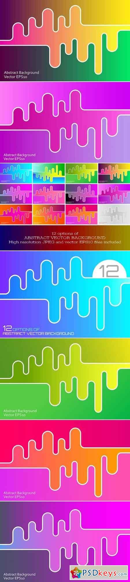 12 Abstract vector backgrounds with wave shape