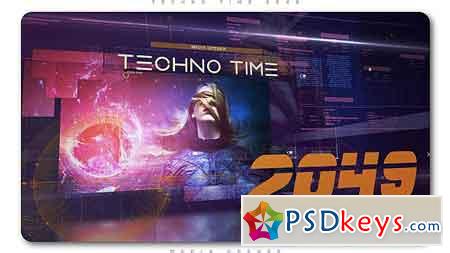 Techno Time 2049 Media Opener After Effects Template 21176700