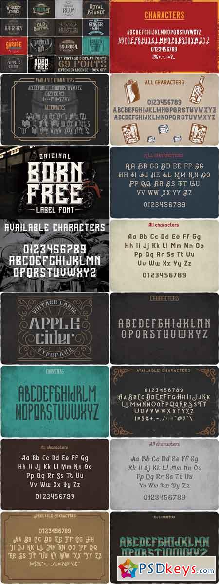 Vintage Fonts Bundle 2660448