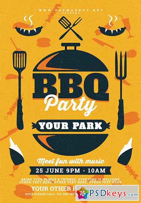 BBQ Party Flyer – PSD Template