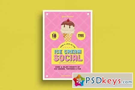 Ice Cream Social Event Flyer