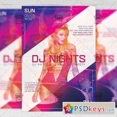 Dj Nights  Club A5 Flyer Template