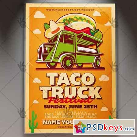 Taco Truck Flyer  PSD Template