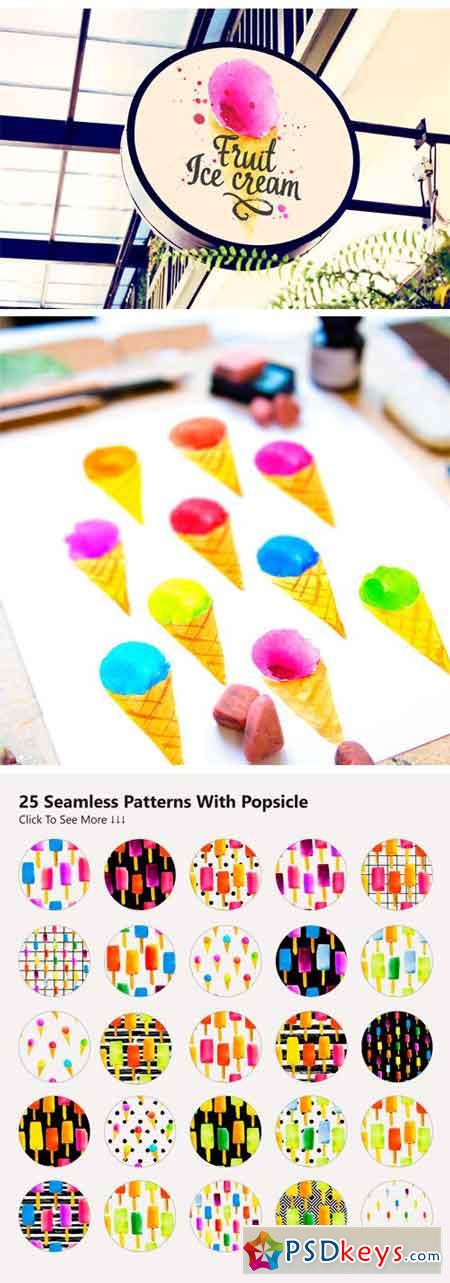 Summer Mood, Watercolor Set With Ice 2462351