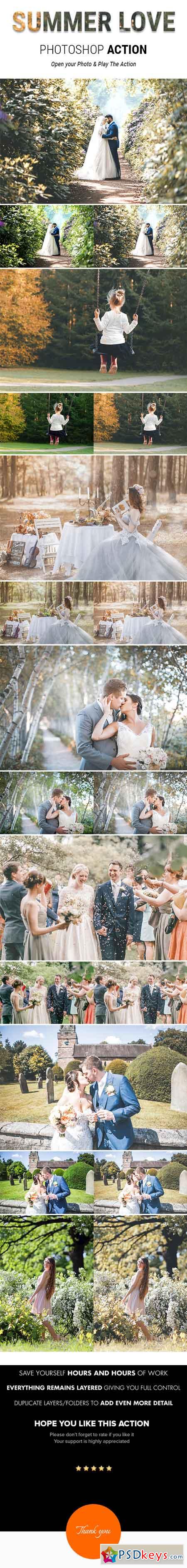 Summer Love - Romantic Summer Effects Photoshop Action for Wedding Photography 22041761