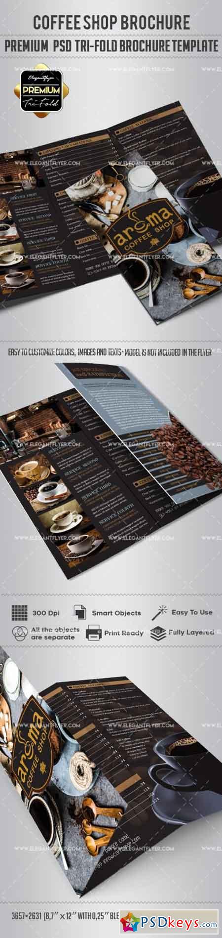 Coffee Shop- Tri-Fold Brochure PSD Template