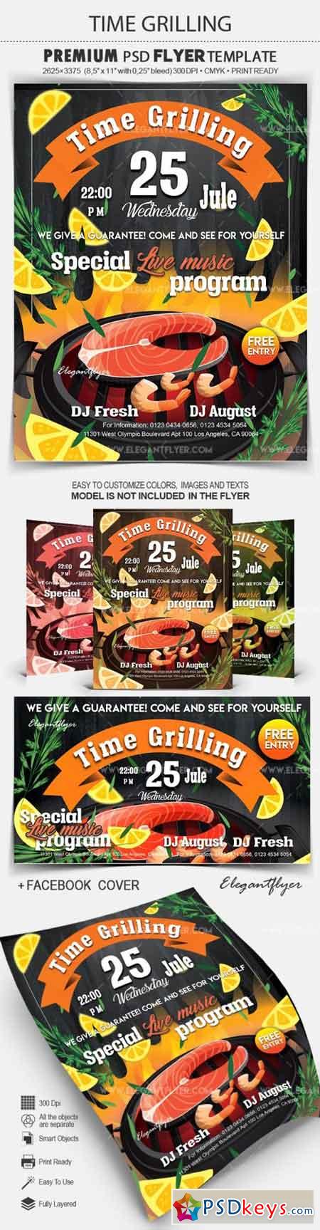 Time Grilling  Flyer PSD Template