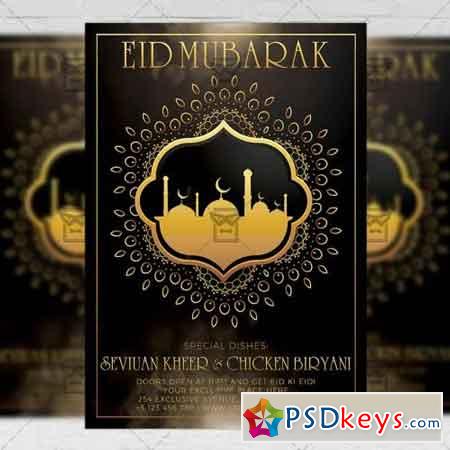 Eid Mubarak  Seasonal A5 Flyer Template