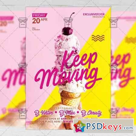 Keep Moving  Club A5 Flyer Template