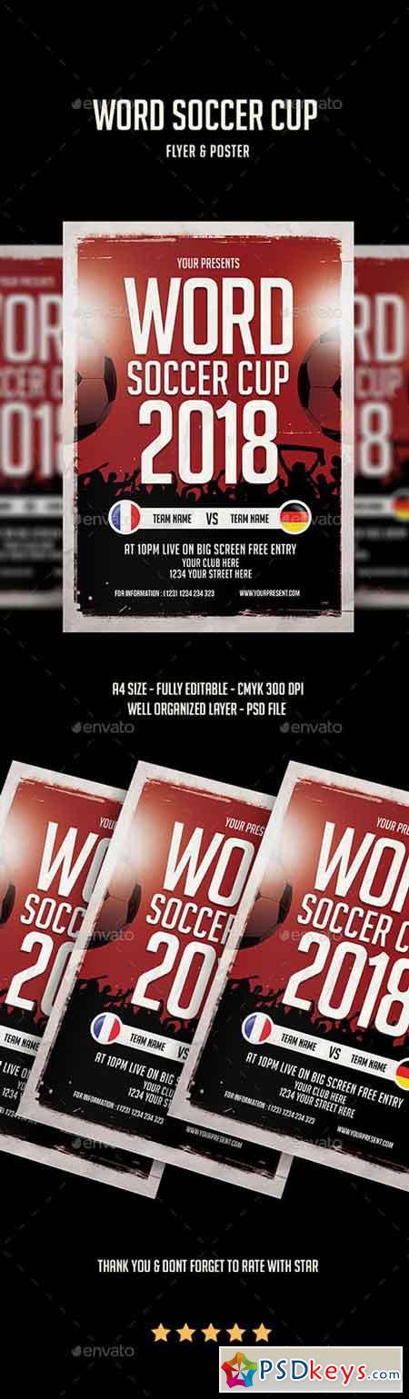 Word Soccer Cup Flyer 22119405