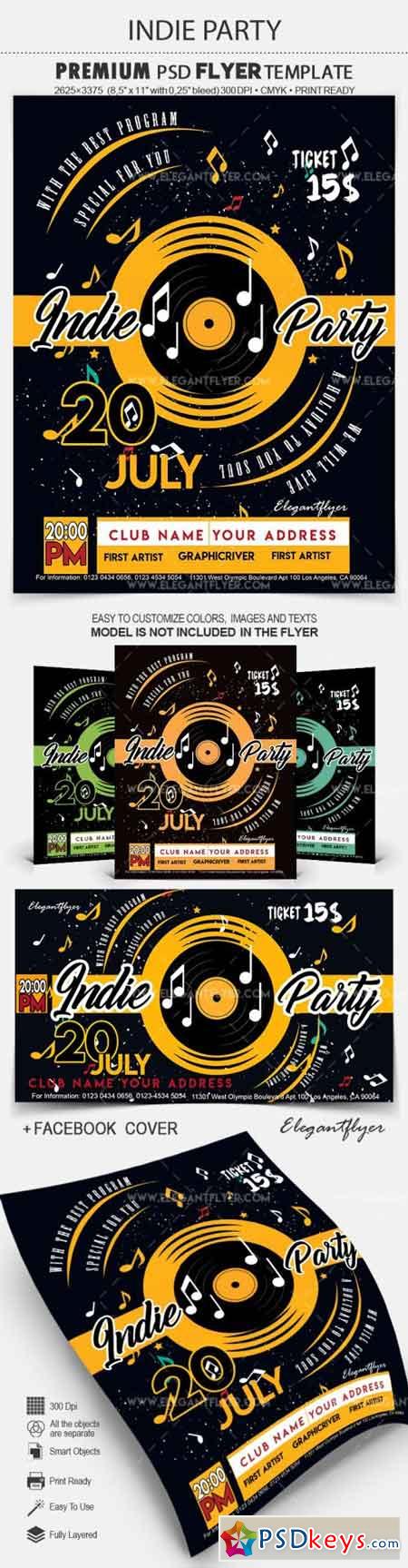 Indie Party  Flyer PSD Template