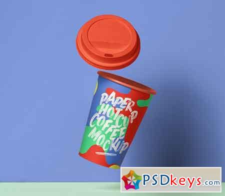 Gravity Psd Paper Hot Cup Mockup