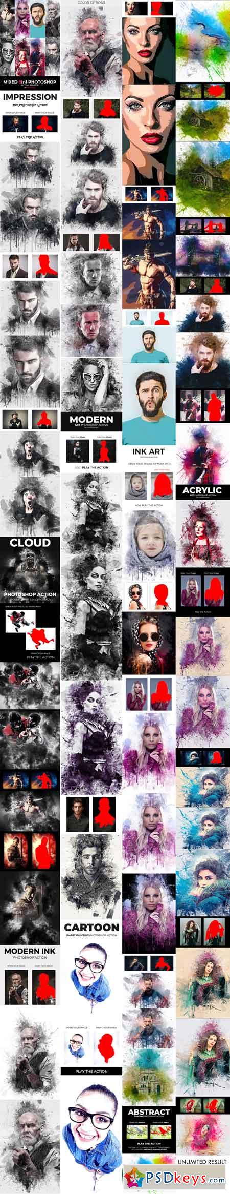 Mixed 8 In 1 Photoshop Action Bundle 22133245