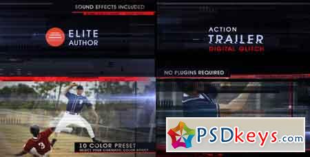 Action Trailer Digital Glitch After Effects Template 8737250