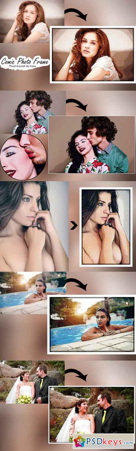 Comic Photo Frame - Photoshop Action 1796973