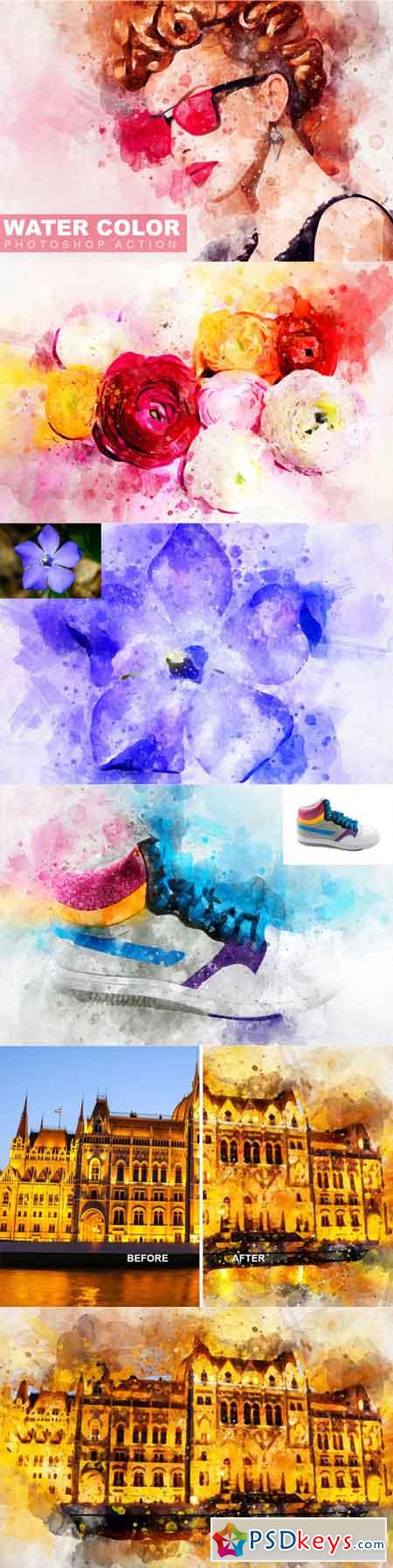 Water Color Photoshop Action 3466438