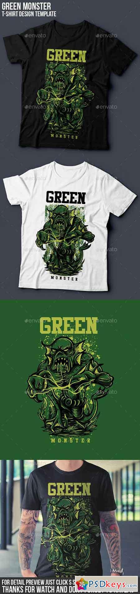 Green Monster T-Shirt Design 14496421