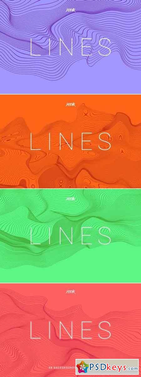 Lines Abstract Wavy Backgrounds Vol. 02