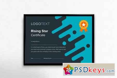 Creative Blue Rising Star Certificate