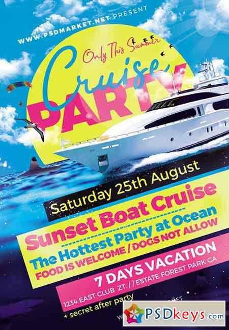 Cruise Party Flyer  PSD Template