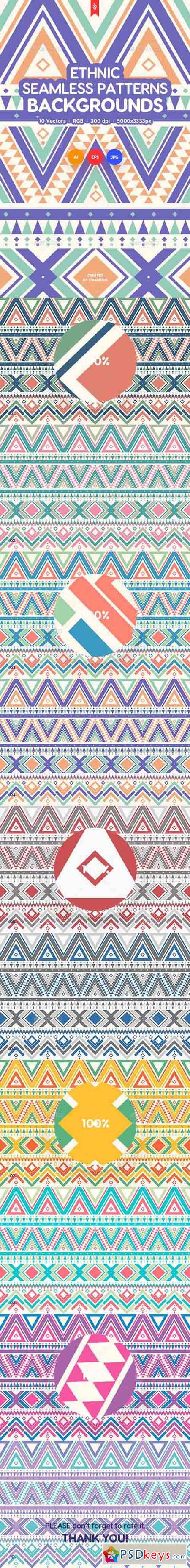 Ethnic Ornamental Seamless Patterns Backgrounds 21871646