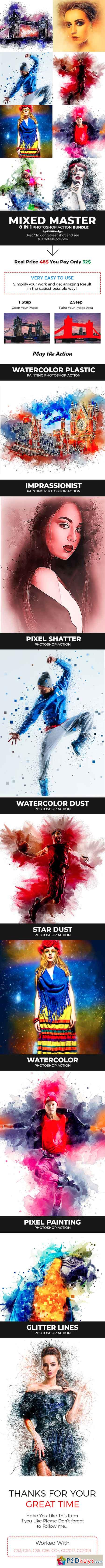 Mixed Master 8-in-1 Photoshop Action Bundle 22206109