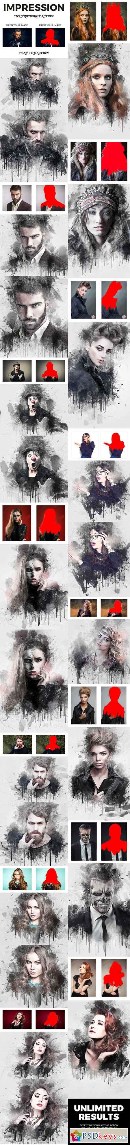 Impression Ink Photoshop Action 21285770