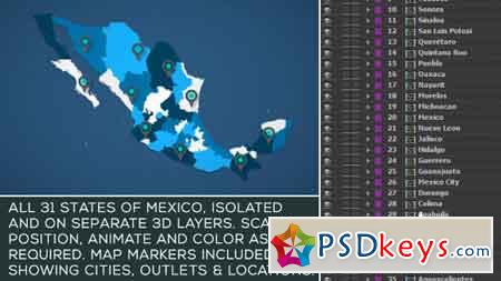 Mexico Map Kit After Effect Template 18255754