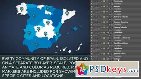 Spain Map Kit After Effect Template 16014110