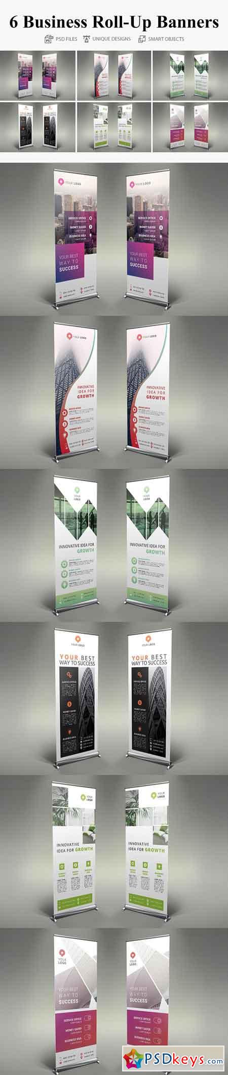 6 Business Roll Up Banners 2708038