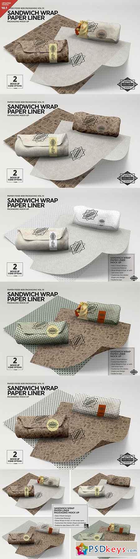 Wrap Sandwich Burrito Paper Liner Mockup 3448543