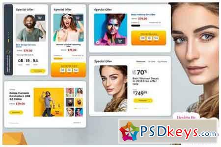 eCommerce Website Widget UI Kit PSD