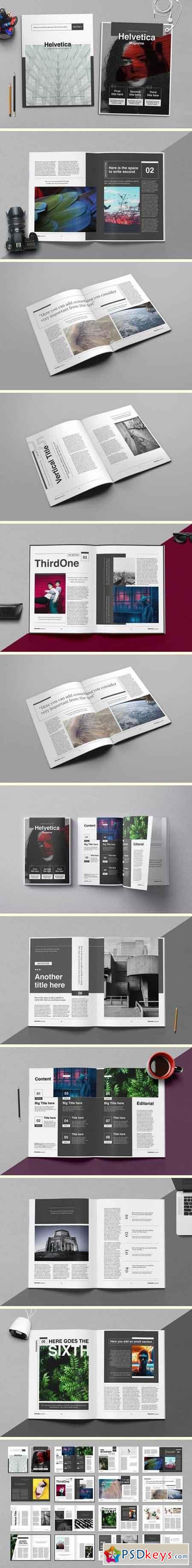 Helvetica Magazine Indesign Template