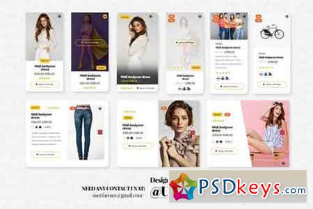 eCommerce Website Widget UI Kit Elements PSD