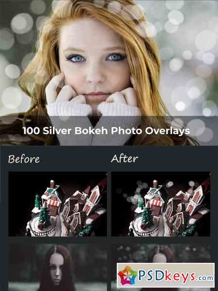 100+ Silver Bokeh Photo Overlays 3470655