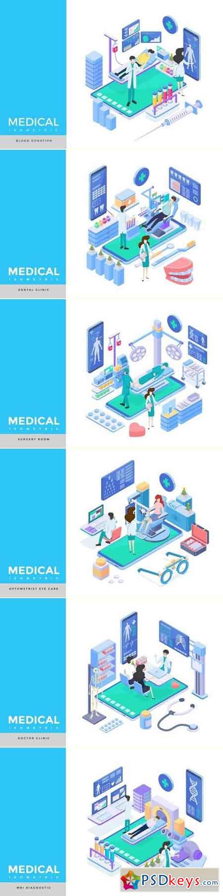 Isometric Flat Vector Collection 2