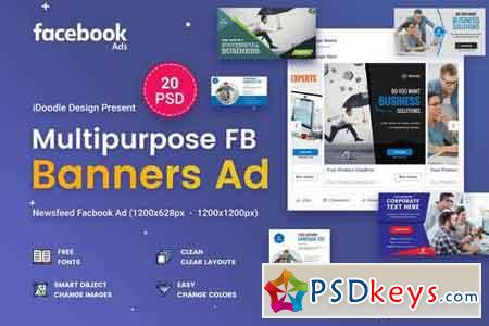 Multipurpose Facebook Banner Ads - 20 PSD