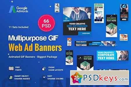 Animated GIF Multipurpose Banner Ad - 66 PSD