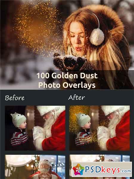 100 Golden Dust Photo Overlays 3470962