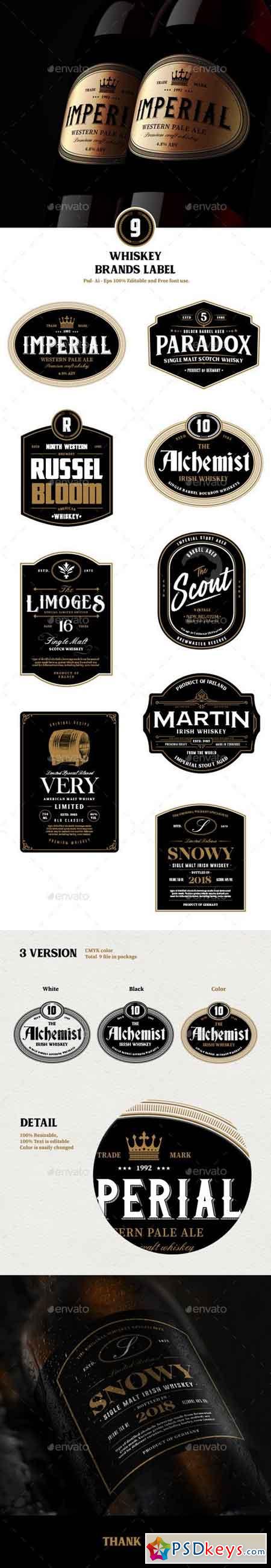 9 Whiskey Brands Label V2 22310769
