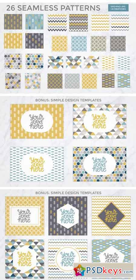 26 Vector Patterns Trendy Colors 8801