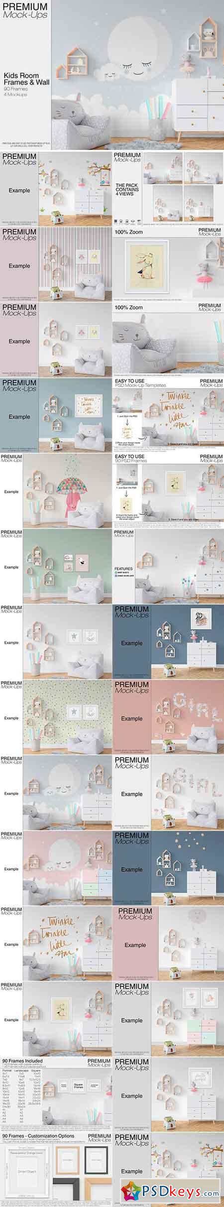 Kids Room - Wall & 90 Custom Frames 2478220