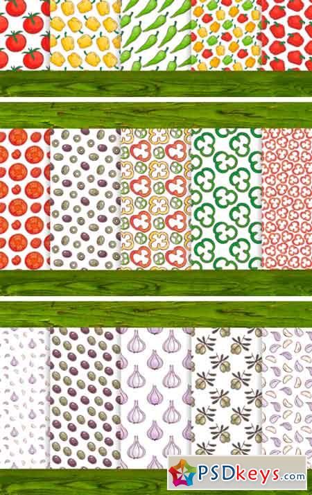20 Seamless Vegetables Themed Patterns