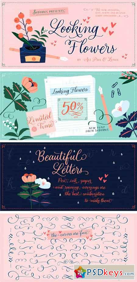 Looking Flowers Font Family