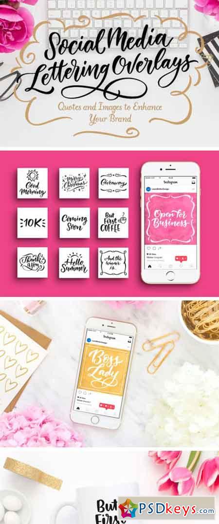 Social Media Lettering Overlays