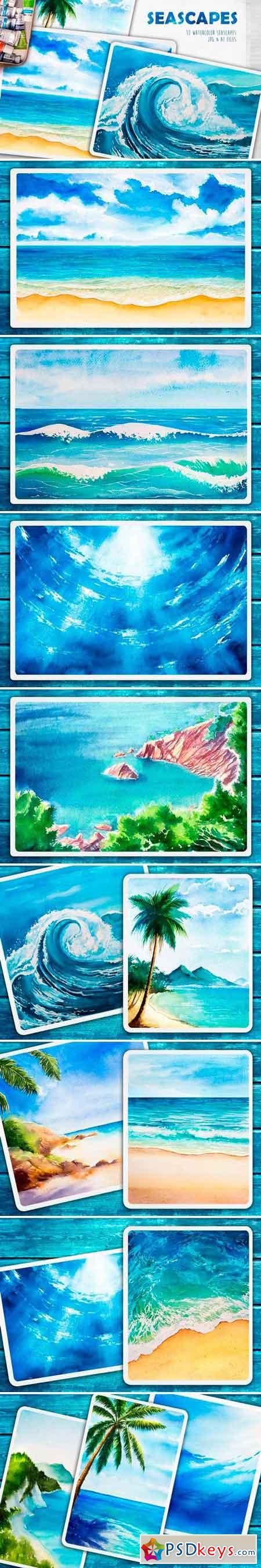 Seascapes Watercolor illustrations 1432806