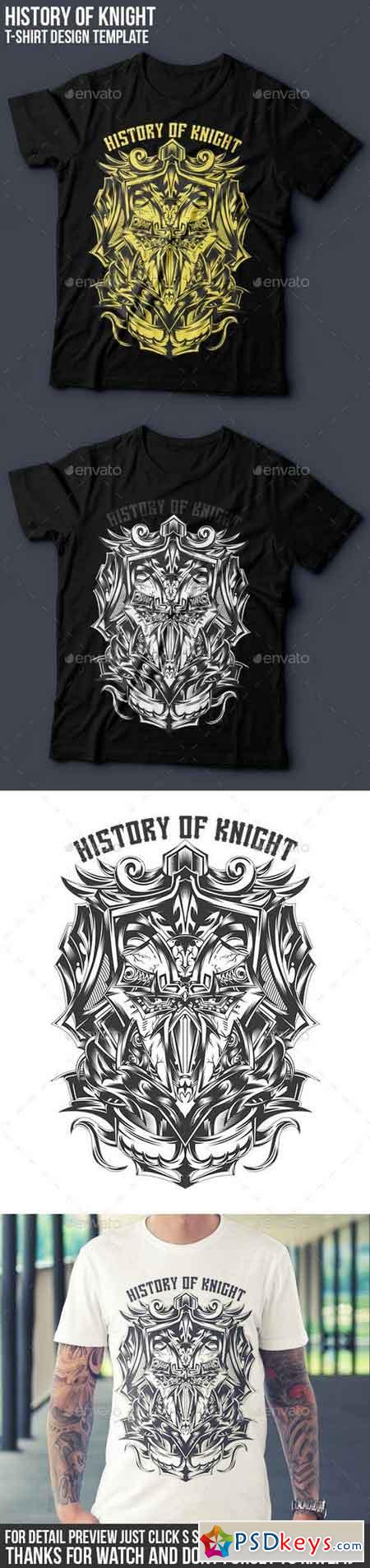 History of Knight T-shirt Design 12873327