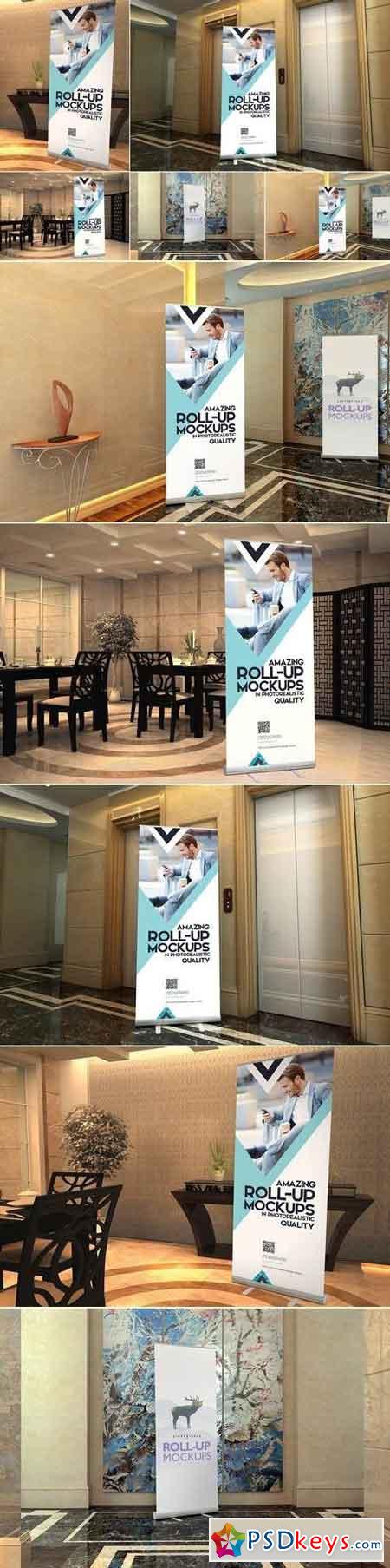 Roll-up Banner Mockup PSD