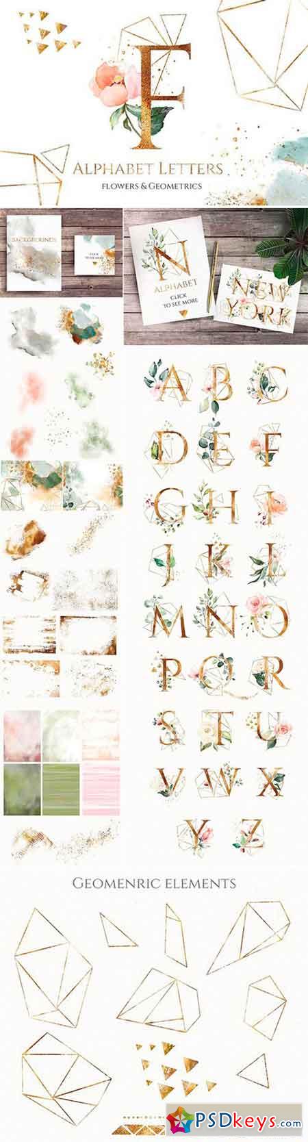Floral alphabet letters Geometrics 2542022